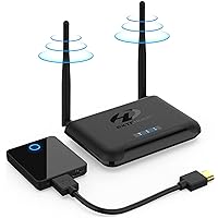 Wireless HDMI Transmitter and Receiver, 2.4/5GHZ, 1080P@60Hz FHD, 60M/196FT, 1 TX to 4 RX, Streaming Video from Laptop, Camera, Cable Box to HDTV, Projector, Monitor