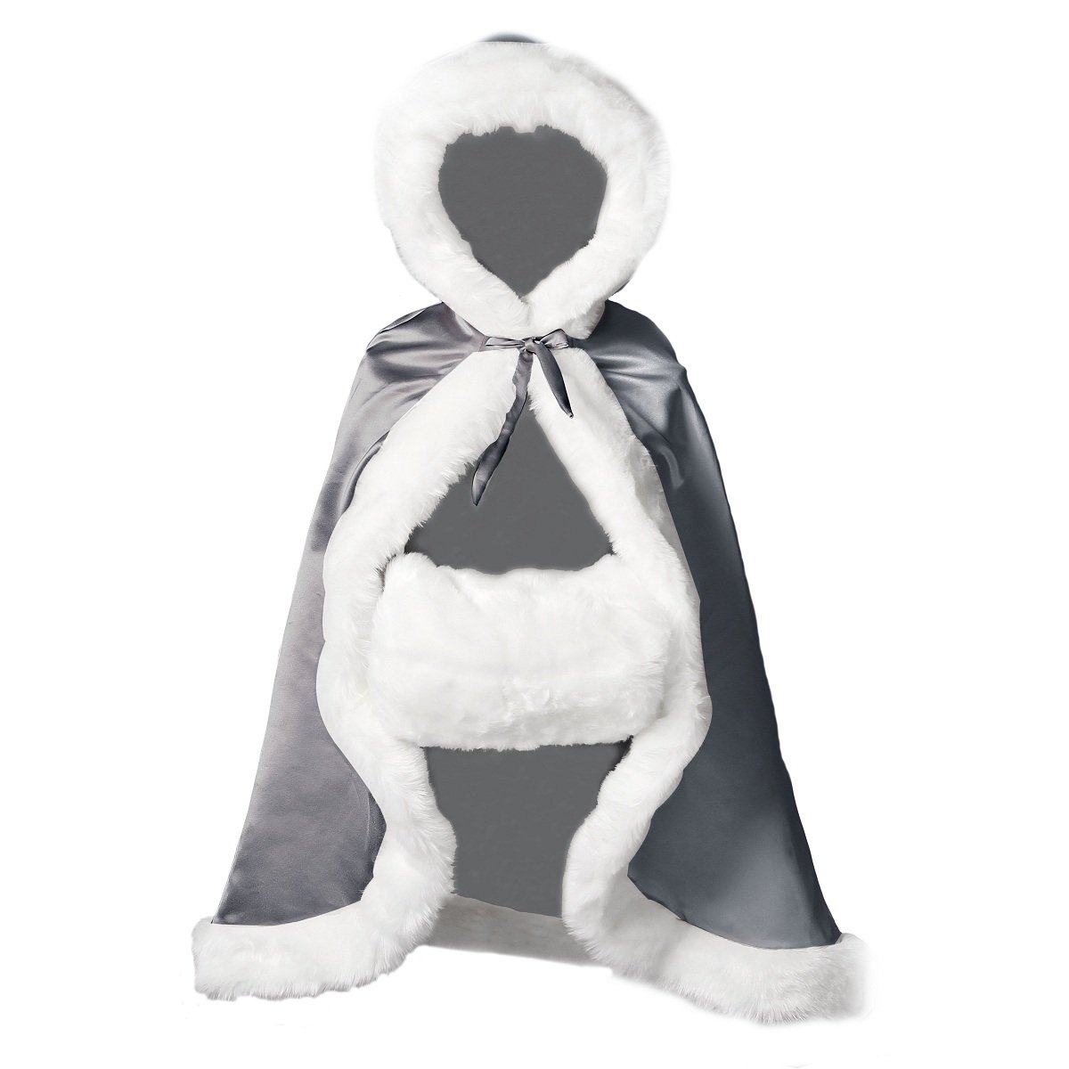 BEAUTELICATE Flower Girl Fur Cape Winter Wedding Cloak for Kid Toddler Costume Hooded Reversible Baby Coat