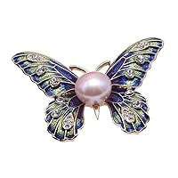 JYX Pearl Butterfly Brooch 11.5mm Lavender Cultured Freshwater Pearl Brooch Pin