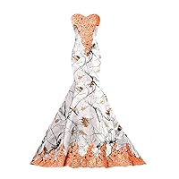 Floor Length Mermaid Camo and Lace Outdoor Bridal Dresses Wedding Reception Prom Gowns