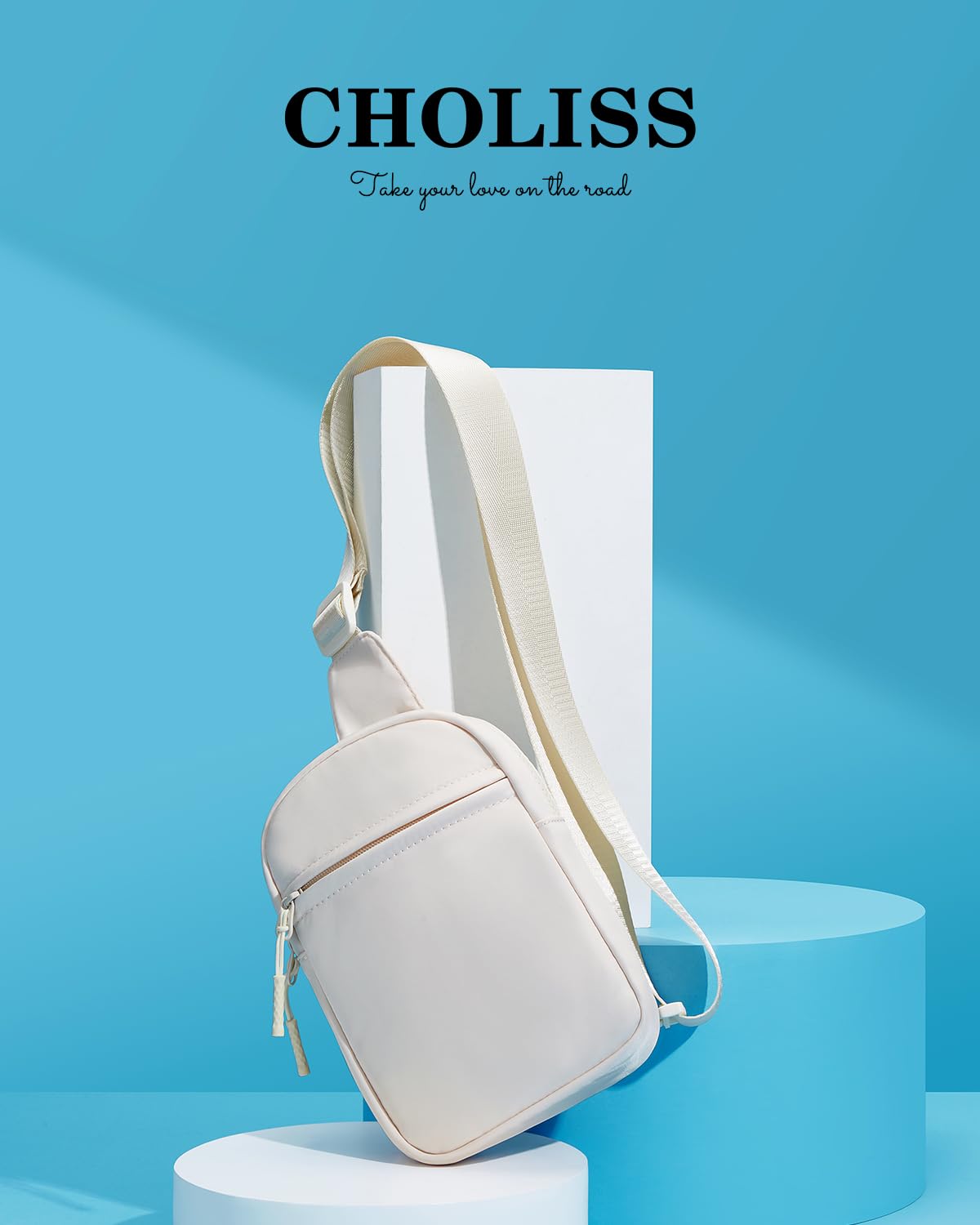 CHOLISS Small Sling Bag for Women and Men, Crossbody Bags Trendy with Extended Strap, Lightweight Chest Bag