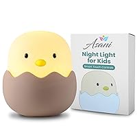 Night Light for Kids | Baby Nursery Lamp with Touch Controls | Cute Chick Bedside Nightlight for Nursing/Breastfeeding | USB Rechargeable | Newborn or Toddler Bedroom Decor for Boys and Girls