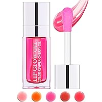 Hydrating Plumping Lip Glow Oil,Shine Tinted Lip Gloss,Glow Reviver Lip Oil,Long Lasting Moisturizing Clear Lip Plumper Oil Tint for Lip Care Dry Lips,Women's Day Makeup Gift ( (#007 Raspberry Red)