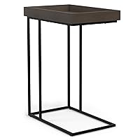 SIMPLIHOME Gallagher C Side End Table, 12 inch, Walnut Brown