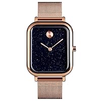 Fashion Simple Couple Steel Band Quartz Watch Starry Sky Creative Men's Square Watch Strap Stainless Steel Belt Watch Beautiful Series Watch Suitable for Wedding
