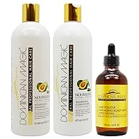 Dominican Magic Nourishing Shampoo & Conditioner & Anti Aging Scalp Drop 4.4oz 