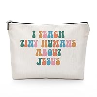 Funny Christian Teacher Gifts Teacher Supplies Bible School Cosmetic Bag Makeup Bag Travel Toiletry Bag Graduation Religious Birthday Gifts for Women Friend Teacher Appreciation Gifts