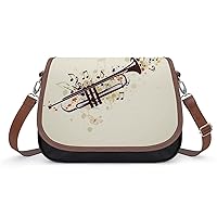 Trumpet and Notes Shoulder Bag for Women Trendy Crossbody Purses Leather Handbag Clutch Tote Bags