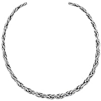 Sterling Silver Collar Necklace Choker Handmade Braided Wire 5/16 inch Wide