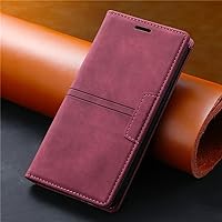 Wallet Fantastic Opposites Flip Leather Case for Samsung Galaxy S23 Ultra S23 FE S22 S21 Plus S20 FE S10 S9 Note 20 10 Lite 9 8,Wine Red,for Galaxy S21 FE