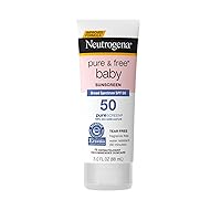 Pure & Free Baby Mineral Sunscreen Lotion with Broad Spectrum SPF 50 & Zinc Oxide, Water-Resistant, Hypoallergenic & Tear-Free Baby Sunscreen, 3 fl. oz