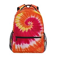 ALAZA Red Orange Yellow Tie Dye Abstract Swirl Travel Laptop Backpack Durable College School Backpack