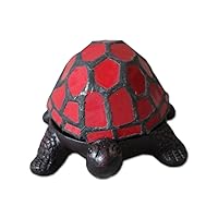 Tiffany Red Operated Stained Glass Turtle Night Light