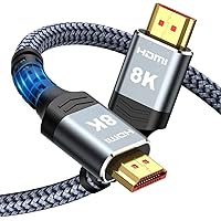 Highwings High Speed 8K 60Hz HDMI Cable 3.3FT/1M, 2.1 48Gbps HDMI Braided Cable-4K@120Hz 7680P,DTS:X,HDCP 2.2 & 2.3, HDR 10,eARC,Dynamic HDR,Compatible for Laptop, Monitor, Roku TV