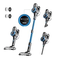 FABULETTA 24 Kpa Cordless Vacuum Cleaner - 6 in 1 Lightweight Stick Vacuum with Powerful Suction 250W Brushless Motor, for Pet Hair Carpet Hard Floor, Max 45 Min Runtime, Led Display, Blue