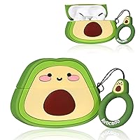 Case for Airpods Pro 2019/Pro 2 Gen 2022 Cute, 3D Unique Character Silicone Cartoon Fruit Airpod Skin Funny Fun Cool Keychain Design Kids Teens Girls Boys Cover Cases Air pods Pro (Avocado)
