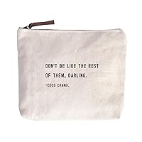 Coco Chanel (Don’t Be Like The Rest Of Them) Canvas Zip Bag, Makeup Bag For Women, Multi Purpose Toiletry Bag, Pencil Case Organizer