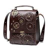 Vintage Single Shoulder Bags Steampunk Women Handbags Gothic Messenger Crossbody Bag Travel Purse Ladies Rivet Top-Handle Bags Pack