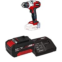Einhell TE-CD Power X-Change 18-Volt Cordless 1400-RPM, Variable-Speed Drill/Driver, w/ 1/2-Inch Keyless Chuck, 407 In-LB Torque Selector, LED, Metal Gears, Kit (w/ 3.0-Ah Battery + Fast Charger)