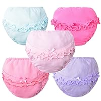 Baby Girls Cotton Underwear with Bow-knot Briefs Panties,pack of 3 or 5