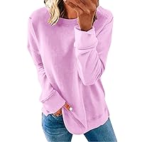 Long Sleeve t Shirt Women Casual Crew Neck Womens Plus Size Sweaters Cute Tops Long Sleeve Shirts for Women