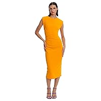 Donna Morgan Women's Sleek and Sophisticated Crepe Dress with Flattering Shirring at Side Seam