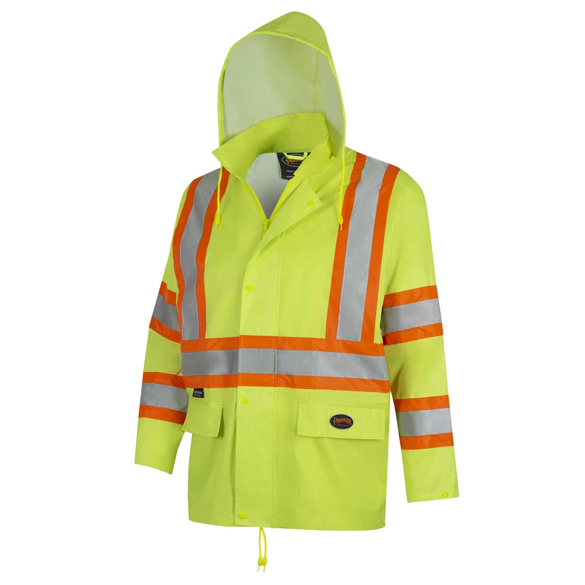 Pioneer High Visibility, Lightweight, Waterproof Safety Rain Suit, Reflective Tape, Polyester PVC, Yellow/Green, Unisex, XL, V1080160U-XL