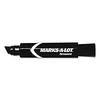 Avery Marks A Lot Jumbo Chisel Tip Marker, Desk-Style Size, Water and Wear Resistant, 12 Black Markers (24148)