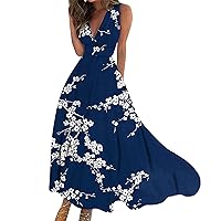 Summer Dress for Women Pl Size V Neck Lantern Sleeve Bodycon Sundress Split Flowy Tiered Loose Maxi Dress