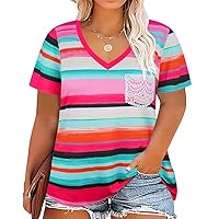 RITERA Women Plus Size Tops Short Sleve Shirts Crewneck Tunics Lace Sexy Summer See Through Henley Shirts
