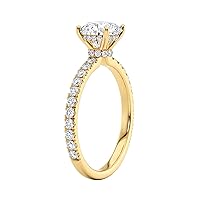 Diamond Wish IGI Certified 2 1/2 Carat Round Lab Grown Diamond Ribbon Halo Engagement Ring for Women in 14k Gold with Side Stones (E-F/G-H, VS-SI, cttw) Anniversary Promise Ring Size 4 to 9