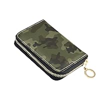 Small Card Holder Wallet Riskfree Money Organizers for Girl Zip Card Wallets for Travel Army Camouflage Green