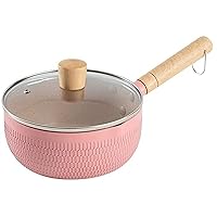Pots,Saucepan Stainless Steel Pot Cooking Pot Soup Pot with Wood Handle Small Sauce for Home Kitchen Restaurant Cooking,Pink (Color : Pink)
