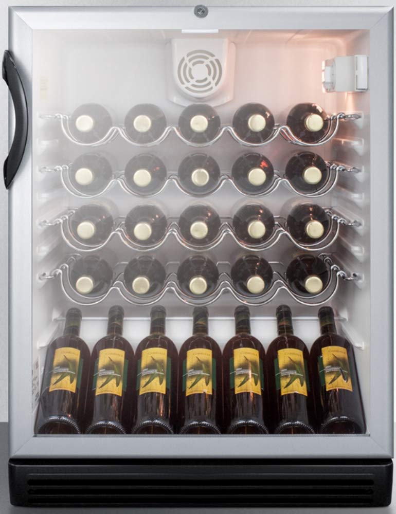 Summit SWC6GBLBIADA Wine Chiller Beverage Refrigerator, Glass/Black