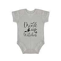 Halloween Drink Up Witch Baby Body Suit Fall Witchcraft Infant Bodysuit Pregnancy Announcement Grey-Style-6 3months