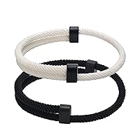 Nautical Braided Rope Bracelets Set - 6 Pcs Adjustable Braided Cord Bracelet, Handmade Navy Marine String Bracelet with Metal Knot, Men Women Braided Bracelets Gifts