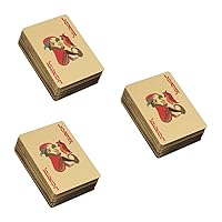 BESTOYARD 3pcs Playing Cards Plated Poker Gold Lovers Multicolor