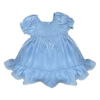 Girls Size 5 Clothes Color Puff Sleeve Flared A Line Dress Streamer Princess Dress Frocks