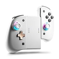 DOYOKY binbok Joy Pad Controller for Switch/Switch OLED, Wireless Joy Con Switch Controller 8 Colors Adjustable LED Joypad Controller with Back Map Button/Turbo/Motion Control (white&grey)