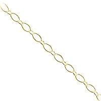 18K Gold Overlay Beading & Extender Chain Big Oval-9X5MM Small Oval-5X4MM CHG-318
