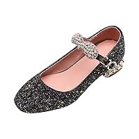Baby Flip Flops Girls Summer Closed Toe Sequins Low Heel Princess Shoes Shiny Girls Shoes Size 4 Toddler Sandals