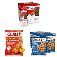 Quest Nutrition Protein Treats Bundle - Peanut Butter Cups, Cheese Crackers, and Chocolate Chip Cookies (12 Count Each)