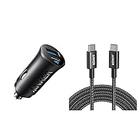 Anker USB-C Car Charger, 30W 2-Port Type-C Car Adapter with Anker USB C Cable 100W 10ft