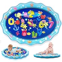 heytech Tummy Time Baby Water Mat, Infant Toy Inflatable Play Mat Activity Center for 3 6 9 Months Newborn Boy Girl 33.5