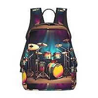 BREAUX Cool Drums Set Print Large-Capacity Backpack, Simple And Lightweight Casual Backpack, Travel Backpacks