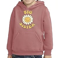 Big Sister Chamomile Toddler Pullover Hoodie - Beautiful Sponge Fleece Hoodie - Floral Hoodie for Kids