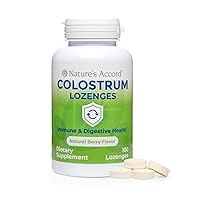 Nature's Accord® Colostrum Lozenges|First Milking Bovine Colostrum|Supports Digestive Health | Immune Support | 350 mg of Colostrum | 100 Lozenges| Natural Berry Flavor