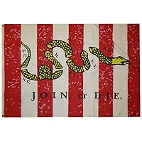 Trade Winds Sons of Liberty Join Or Die Rebellious Stripes Woven Poly Nylon 3x5 3'x5' Flag Premium Fade Resistant
