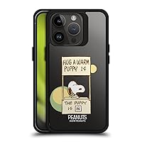 Head Case Designs Officially Licensed Peanuts Warm Snoopy Hug Black Shockproof Dual Protection Case Compatible with Apple iPhone 15 Pro