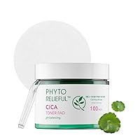 THANKYOU FARMER Phyto Relieful CICA Toner Pad 100 Pads(7.39 Fl Oz), Biodegradable Cotton Pad, Dermatologist Tested, Vegan, Hyaluronic Acid, Centella Asiatica, Soothing, Calming, Fragrance-Free